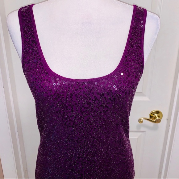 Express Sequined Tank Top With Cotton Back - Picture 3 of 6